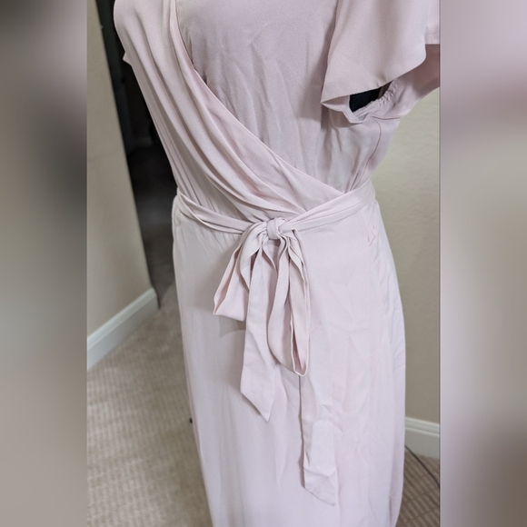 NWT Aritzia Babaton Elegant Blush Pink Wrap maxi Dress Large - Picture 5 of 9